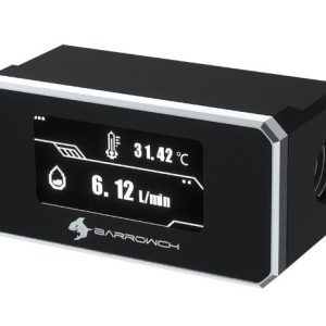 BarrowCH G1/4 Digital OLED Display Flow and Temperature Sensor - Silver ...
