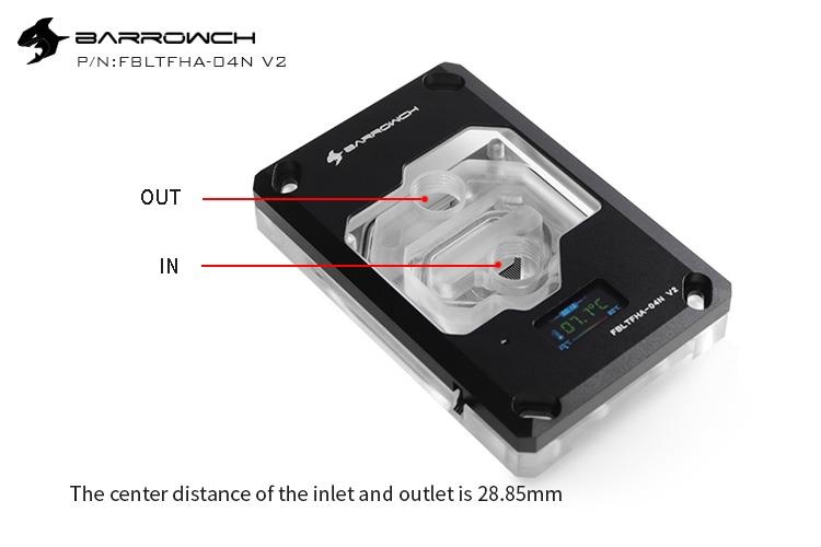 BarrowCH Multi Mode OLED CPU Waterblock, LRC 2.0 RGB, AMD AM4 / AM5 - Black