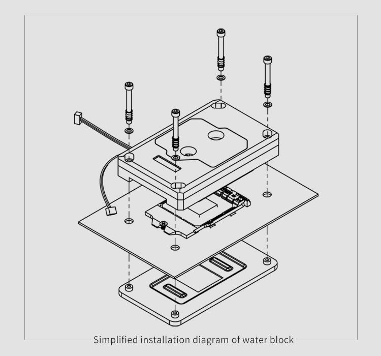 BarrowCH Multi Mode OLED CPU Waterblock, LRC 2.0 RGB, AMD AM4 / AM5 - Black
