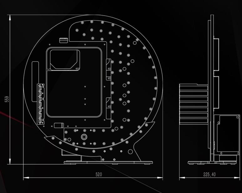 BarrowCH STAR1 Series Limited Edition Circular Open Panel Case - Black