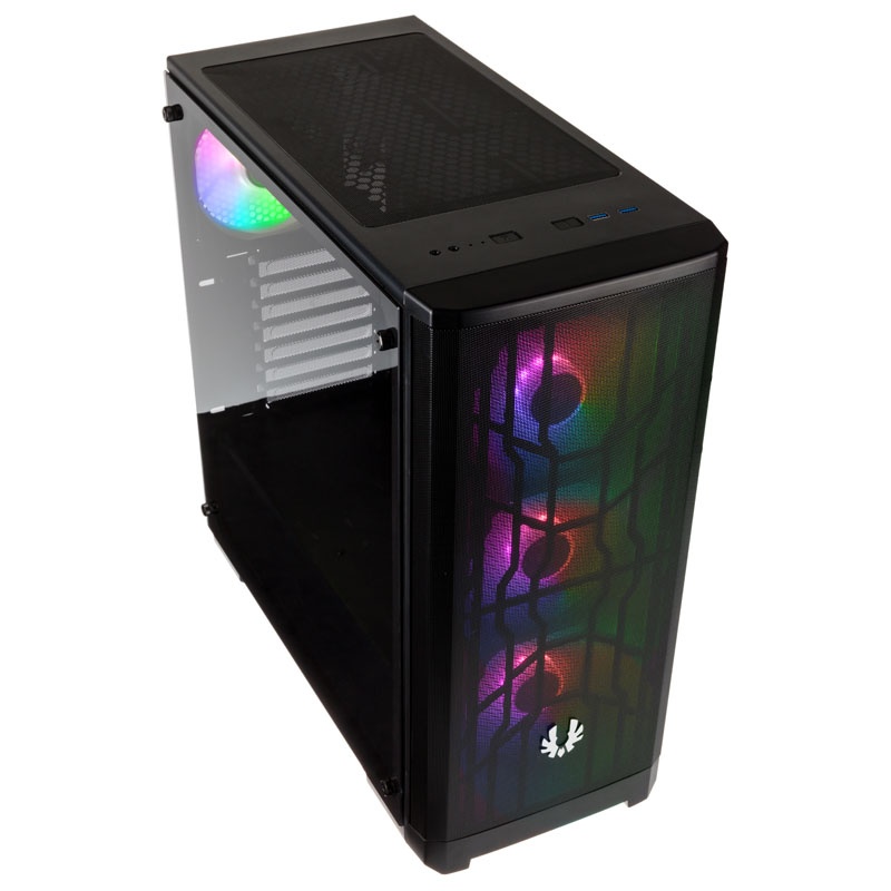 BitFenix Nova Mesh TG A-RGB Midi Tower, Tempered Glass - Black