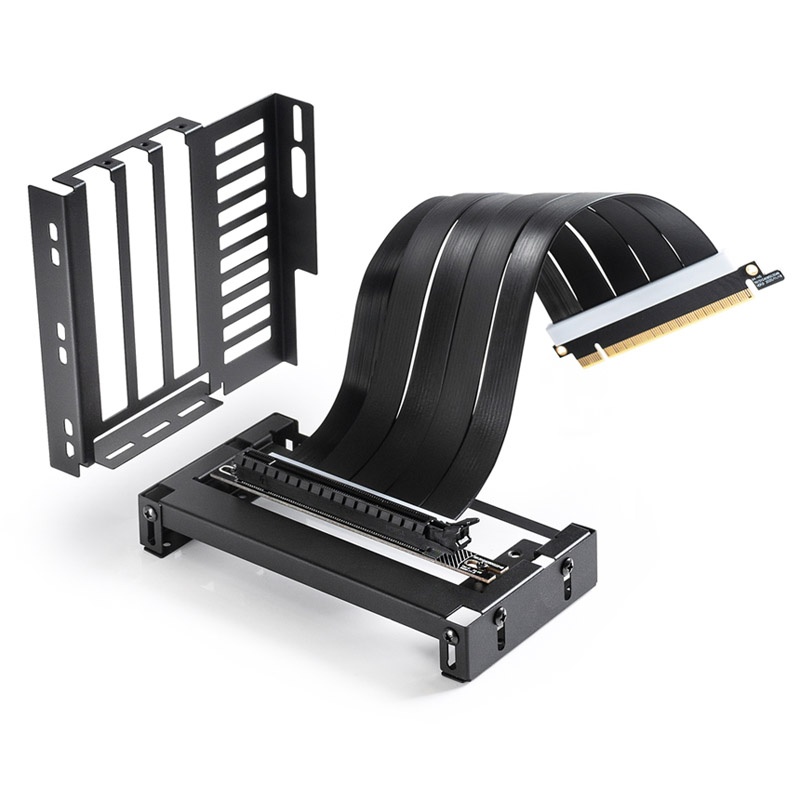 BitsPower Vertical Graphics Card Mount with PCIe 4.0 x16 Riser Cable - Black