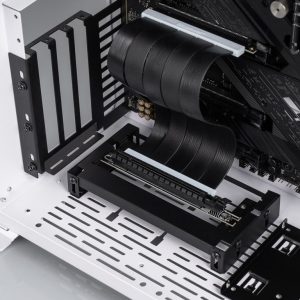 BitsPower Vertical Graphics Card Mount with PCIe 4.0 x16 Riser Cable - Black