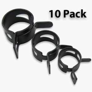 PrimoChill Black Steel Spring Clips - 5/8 OD - 10 Pack