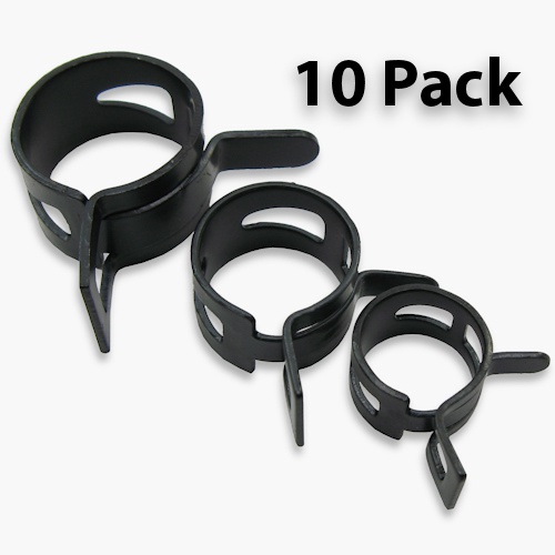 PrimoChill Black Steel Spring Clips - 5/8 OD - 10 Pack