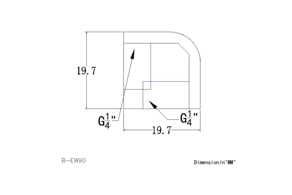 Bykski B-EW90 90 Degree G1/4 Angle Fitting - Silver