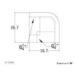Bykski B-EW90 90 Degree G1/4 Angle Fitting - Silver