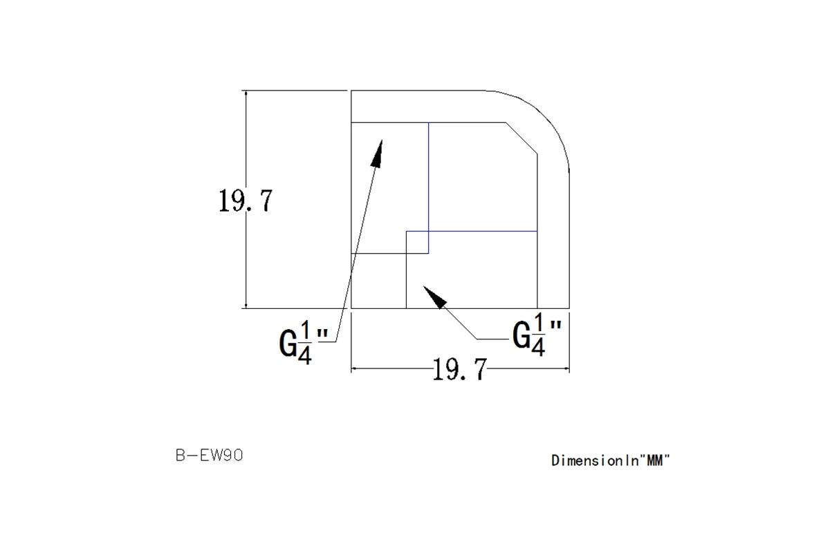 Bykski B-EW90 90 Degree G1/4 Angle Fitting - Silver