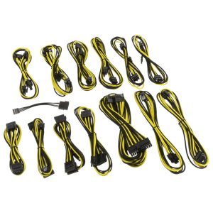 CableMod SE-Series KM3, XM2, XP2 / 3, FL2, XFX Cable Kit - Black / Yellow