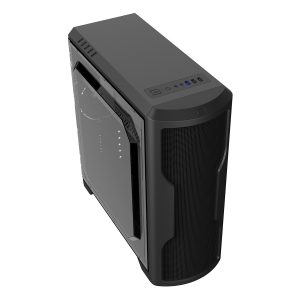CIT Matrix Black Midi PC Gaming Case with Rainbow 75 LED Front Panel