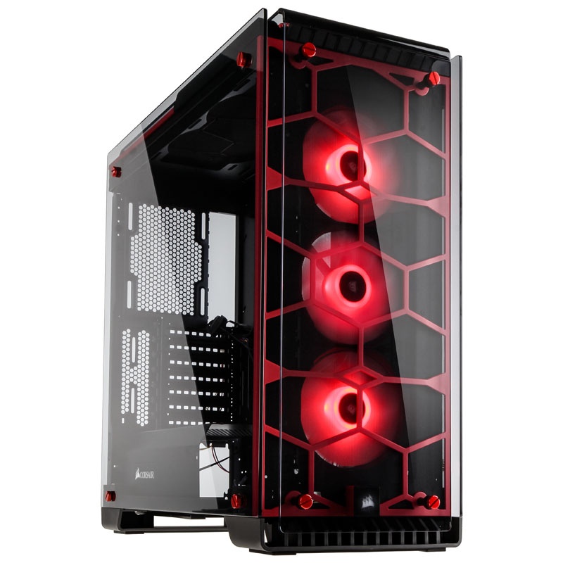 Corsair Crystal 570X RGB Midi Tower - red Window
