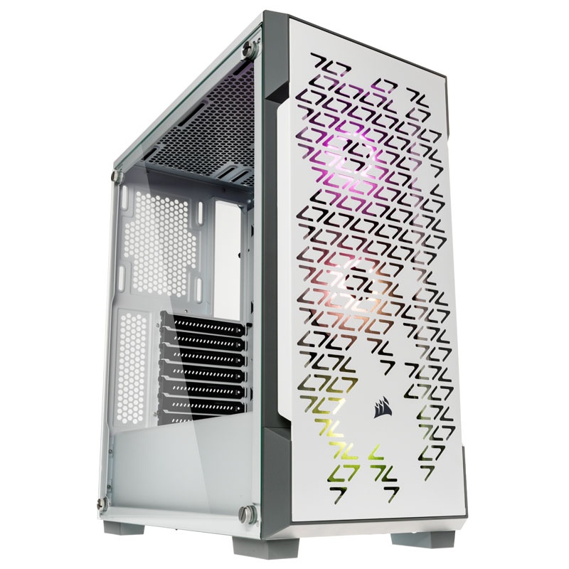 Corsair iCUE 220T RGB Midi Tower, Tempered Glass - White Window