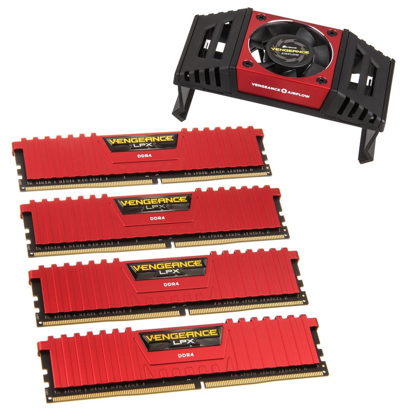 Corsair Vengeance LPX red + AF, DDR4-3733, CL 17 - 32 GB Quad Kit