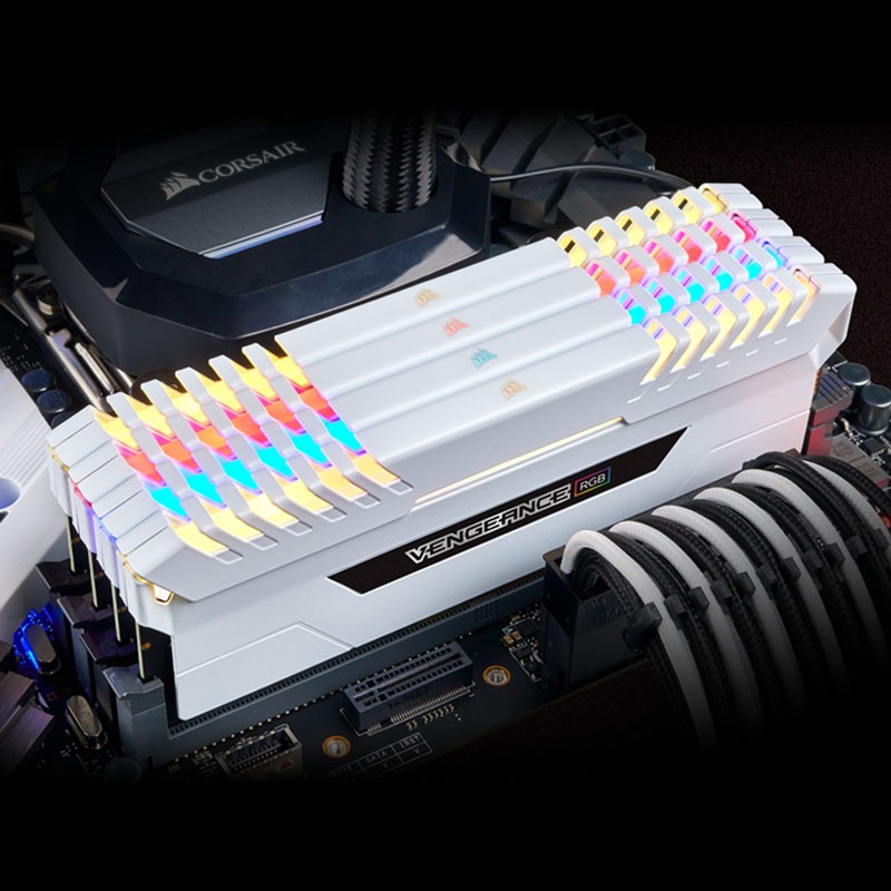 Corsair Vengeance RGB Series White, DDR4-3200, CL16 - 32 GB Quad Kit