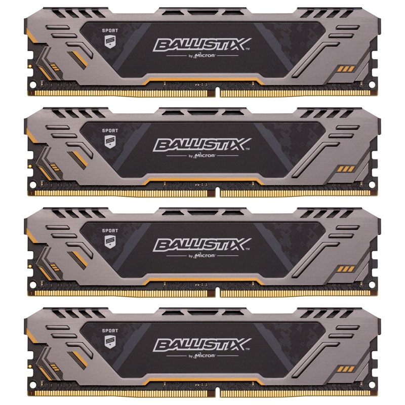 Crucial Ballistix Sport AT, DDR4-3000, CL17 - 64GB Quad Kit