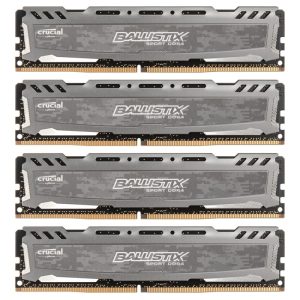 Crucial Ballistix Sport LT Series Gray, DDR4-3000, CL16 - 64GB Quad Kit