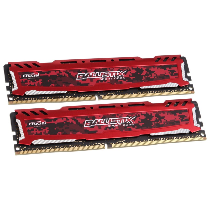 Crucial Ballistix Sport LT Series red, DDR4-2400, CL16 - 8 GB kit