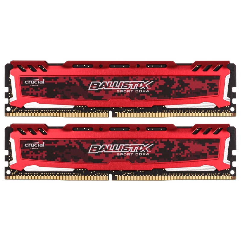 Crucial Ballistix Sport LT Series red, DDR4-2400, CL16 - 8 GB kit