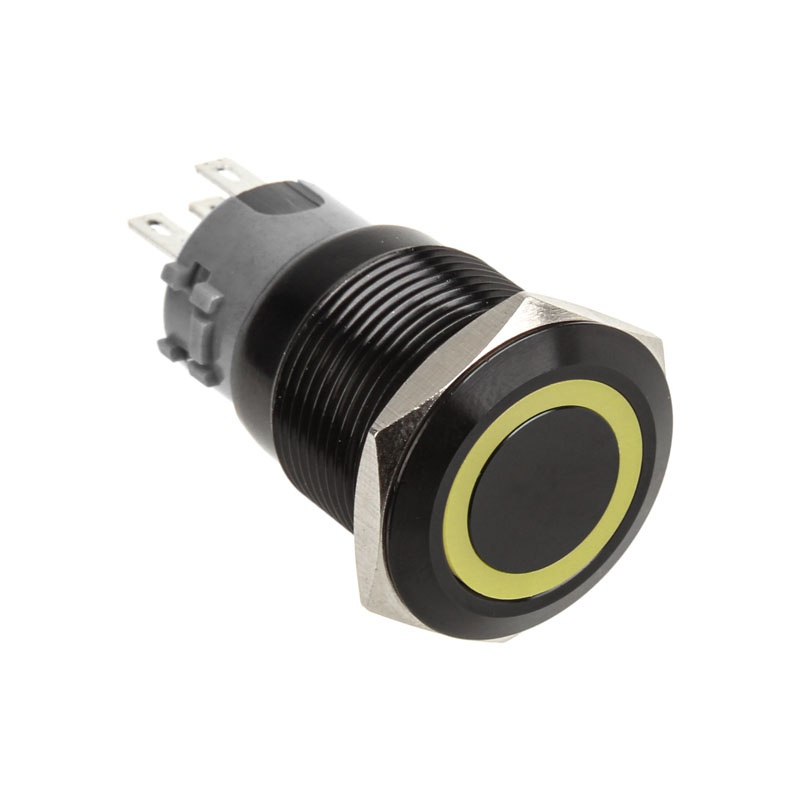 DimasTech push-button 19mm - Blackline - yellow