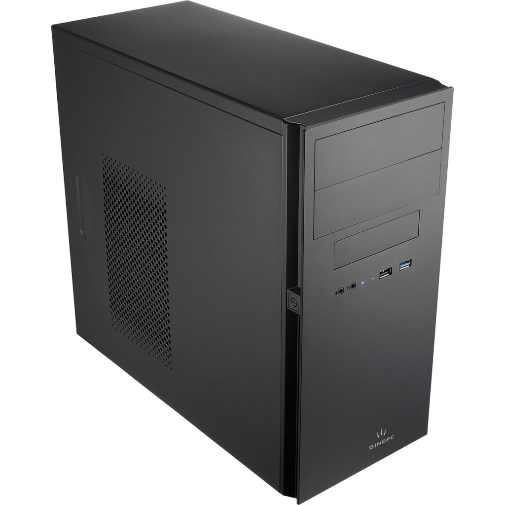 Dino PC DPC203 Case Black with 1x USB3 HD Audio 1x8cm Black Rear Fan