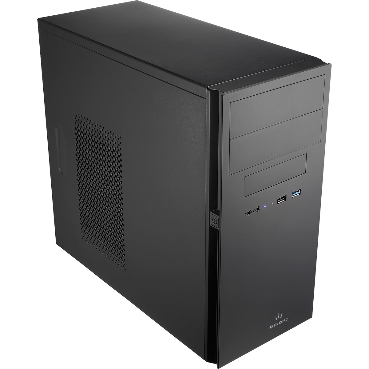 Dino PC DPC203 Case Black with 1x USB3 HD Audio 1x8cm Black Rear Fan