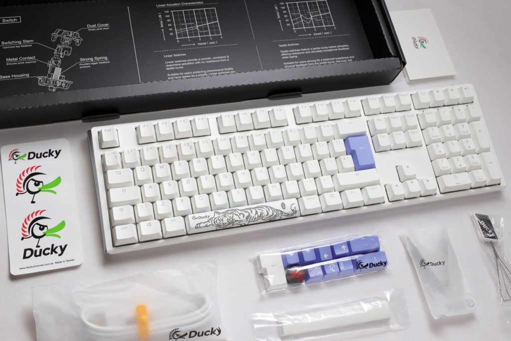 Ducky Channel One 3 Pure White (UK) - Full Size - Cherry Black