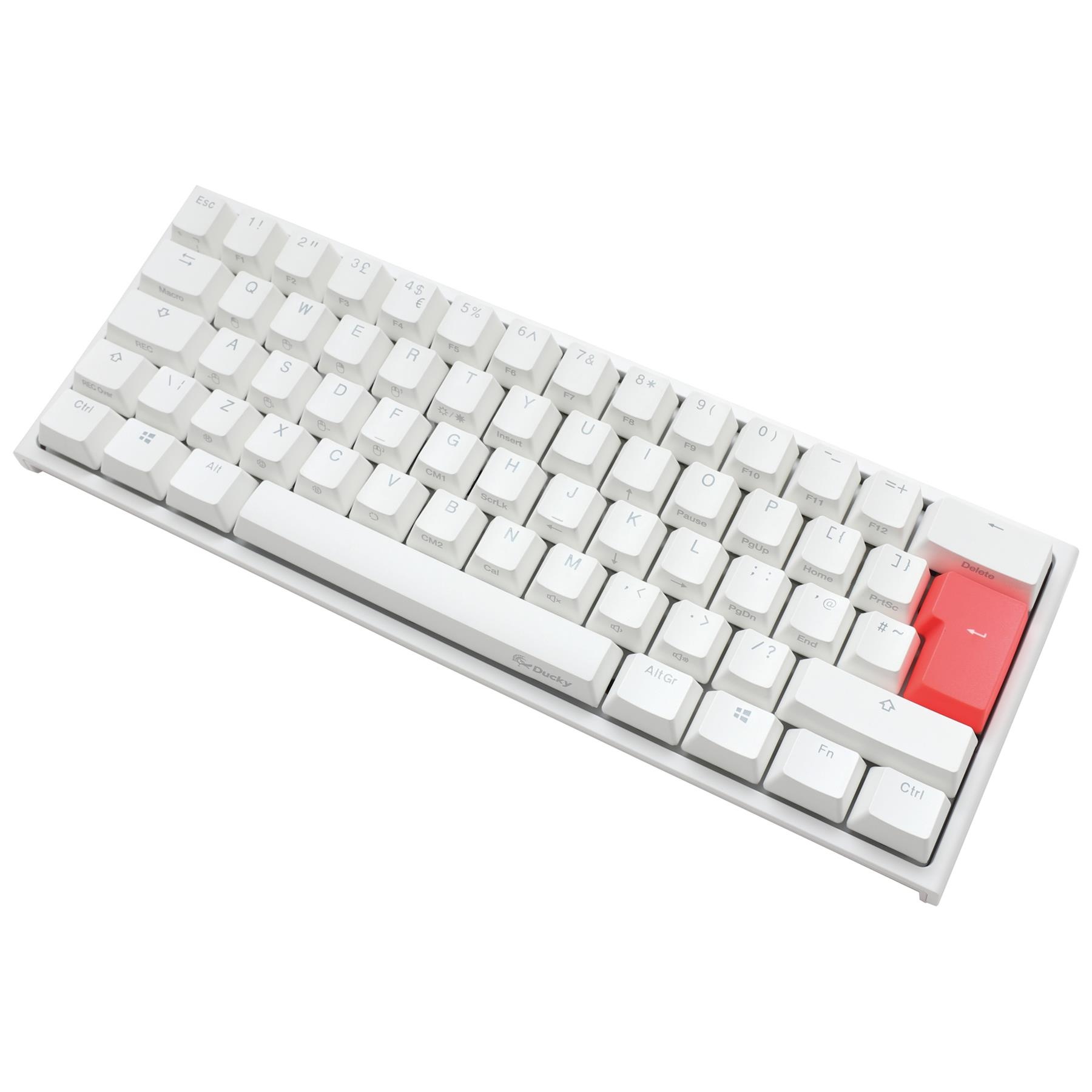 Ducky White One2 Mini RGB Backlit Speed Silver Cherry MX Switch Mechanical Keyboard