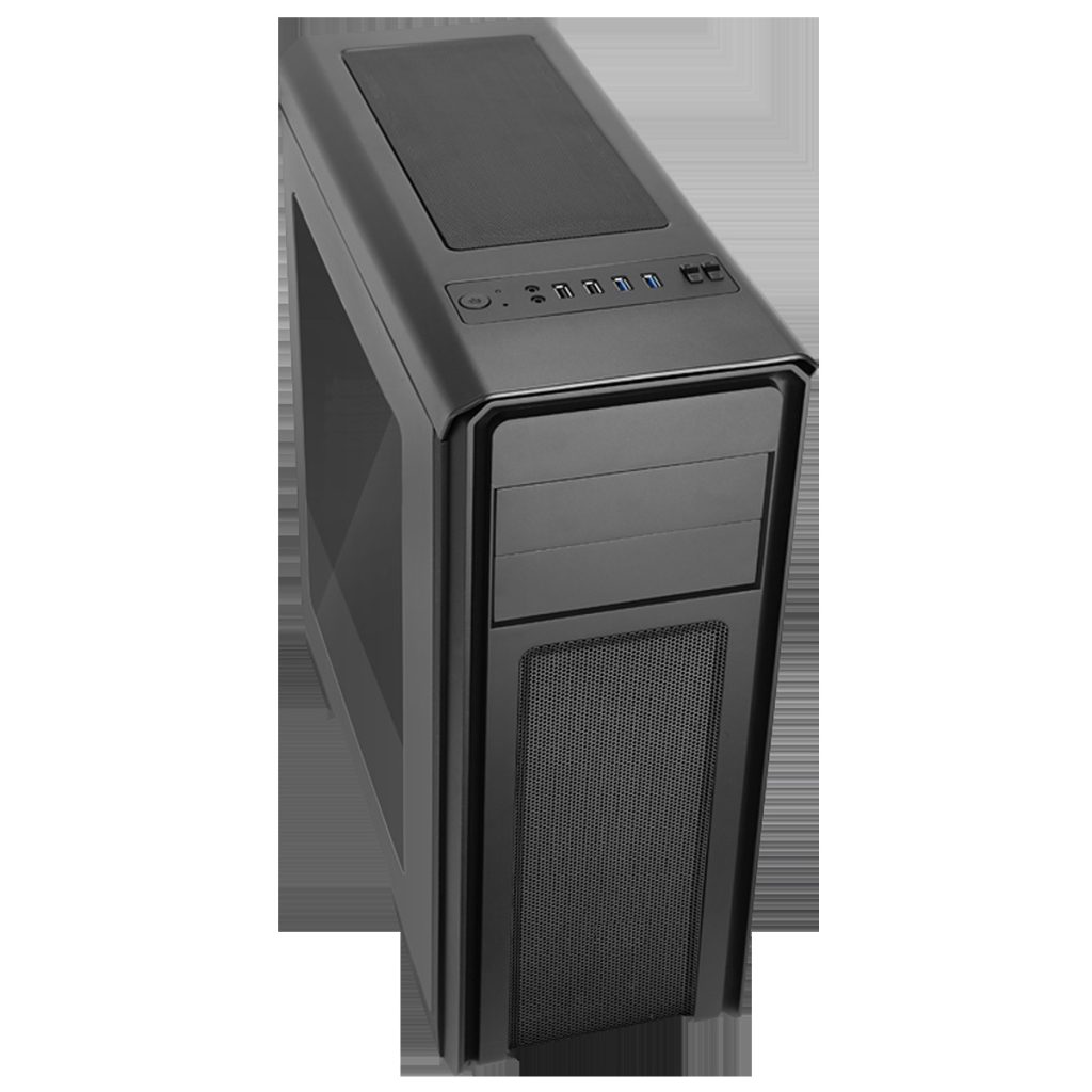 Game Max Falcon Black PC Gaming Case with 2 x RGB Front Fans and Remote Control