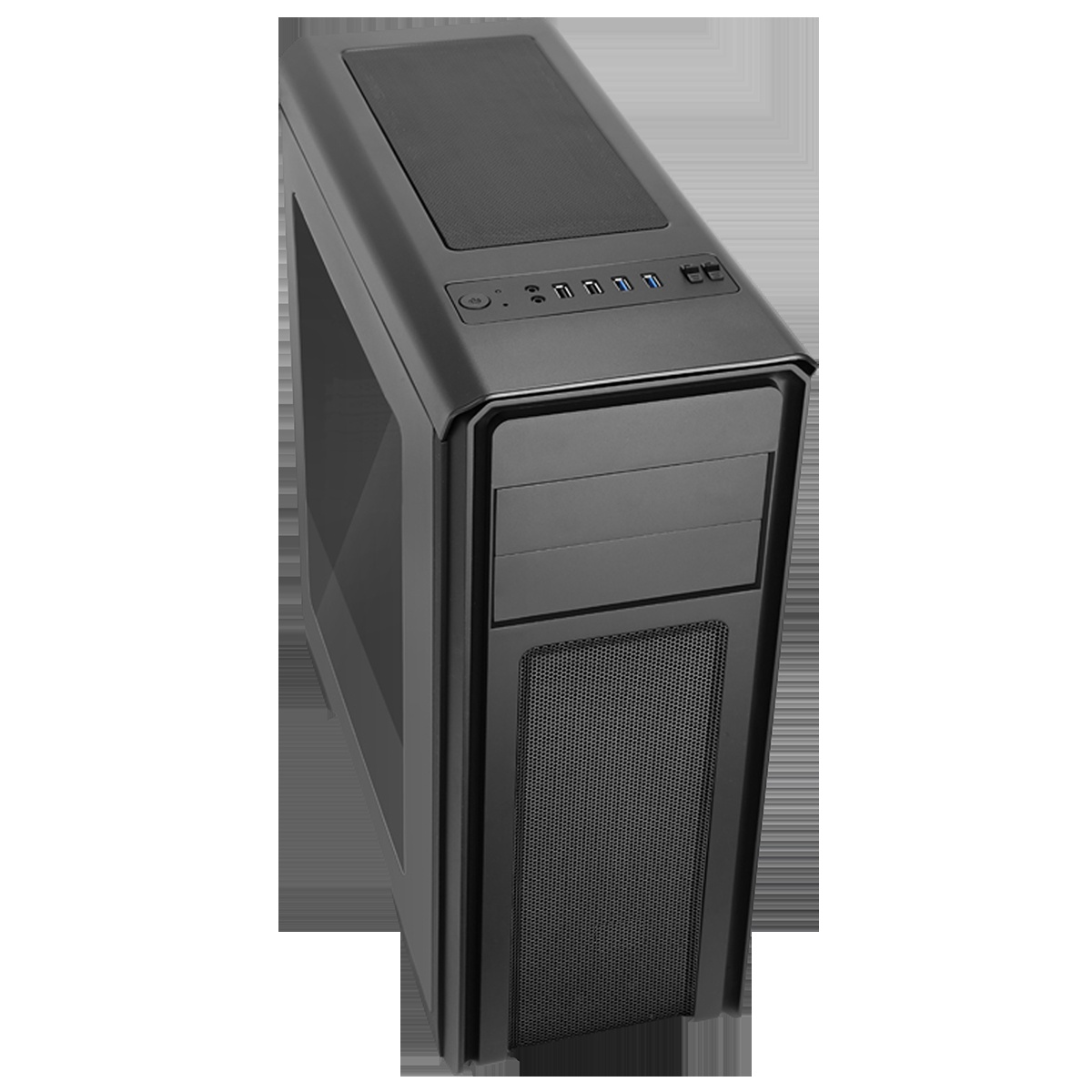 Game Max Falcon Black PC Gaming Case with 2 x RGB Front Fans and Remote Control
