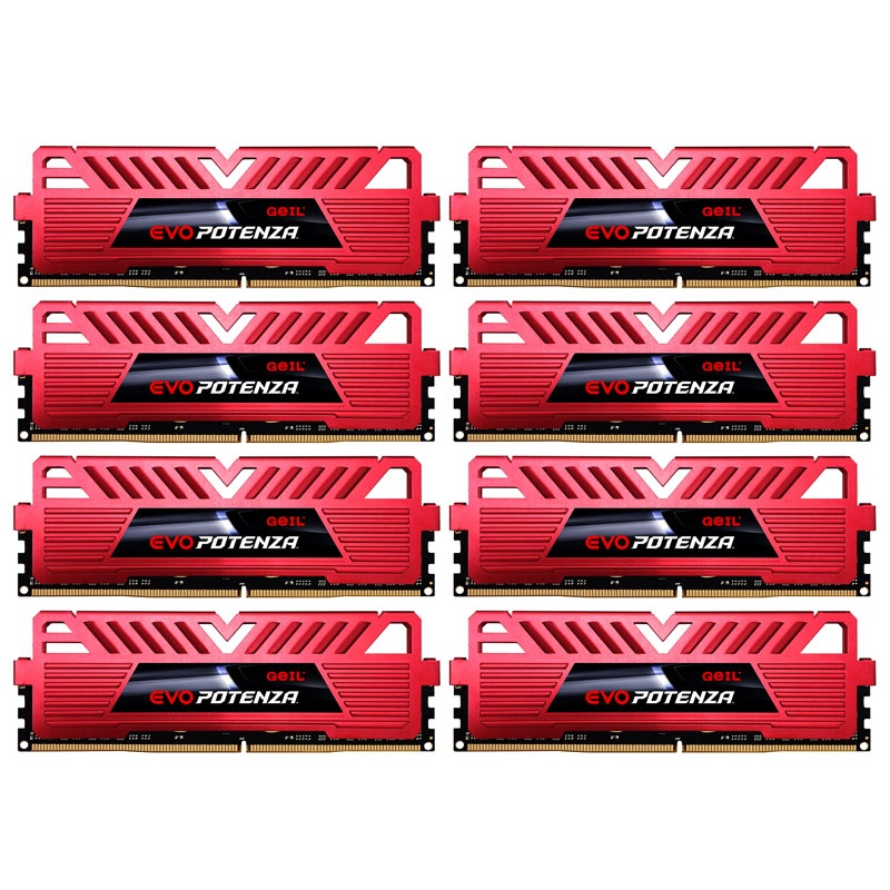 GeIL EVO Potenza Series red, DDR4-2666, CL15 - 64 GB Kit