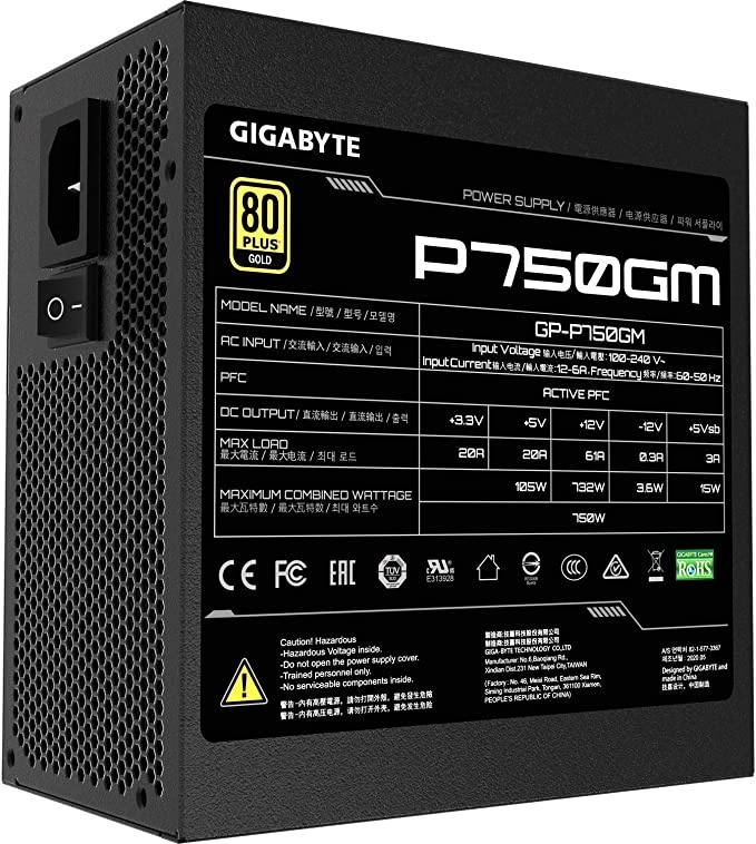 Gigabyte 750w 80+ Gold Modular PSU