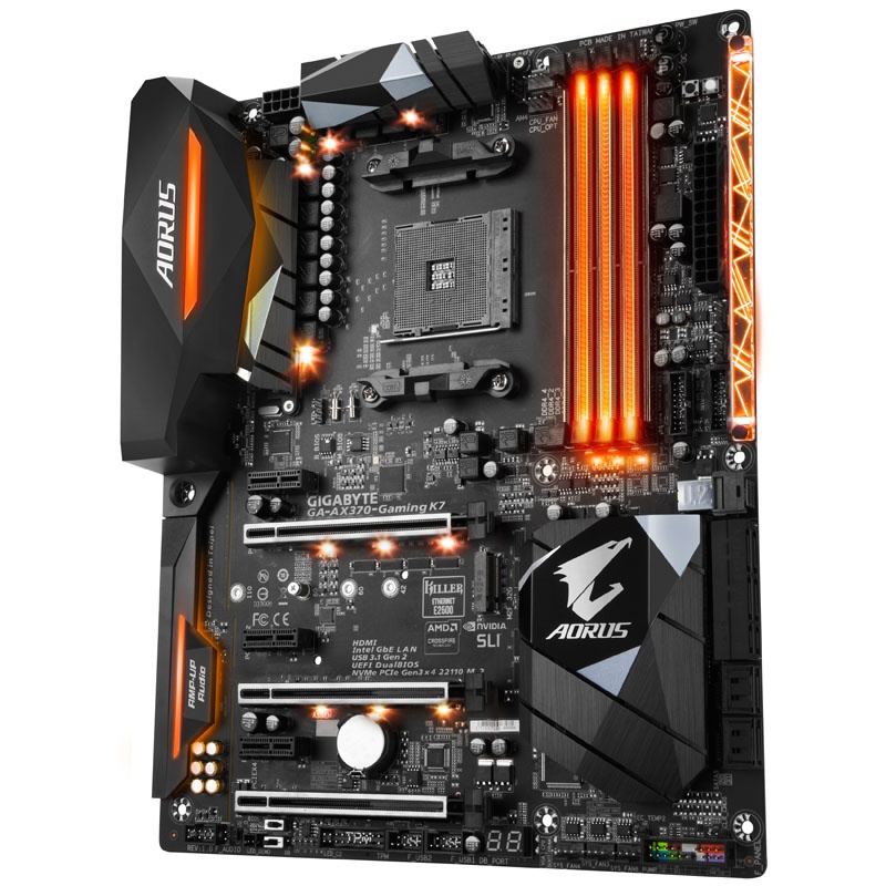 Gigabyte GA-AX370 Gaming K7, AMD X370 motherboard, AM4 socket ...