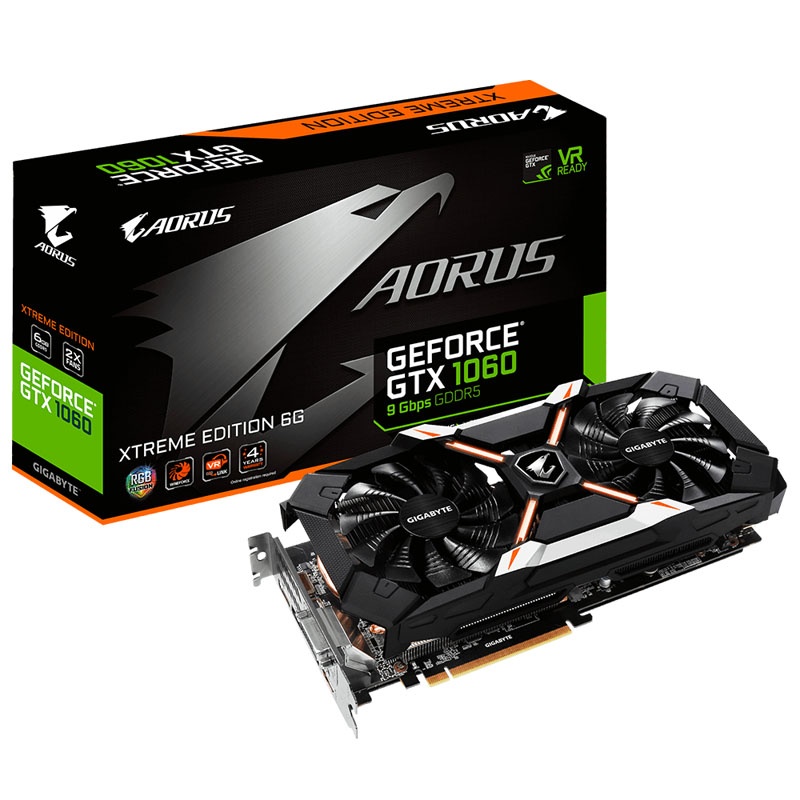 Gigabyte GeForce GTX 1060 Aorus Xtreme 6G 9 Gbps, 6144 MB GDDR5