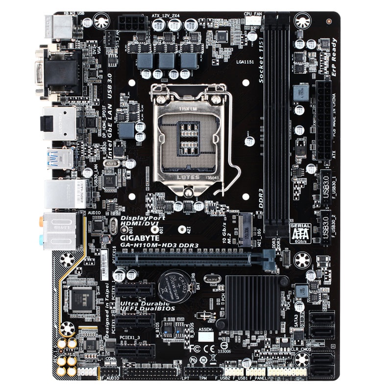 Gigabyte H110M-HD3 DDR3, Intel H110 Mainboard - Socket 1151