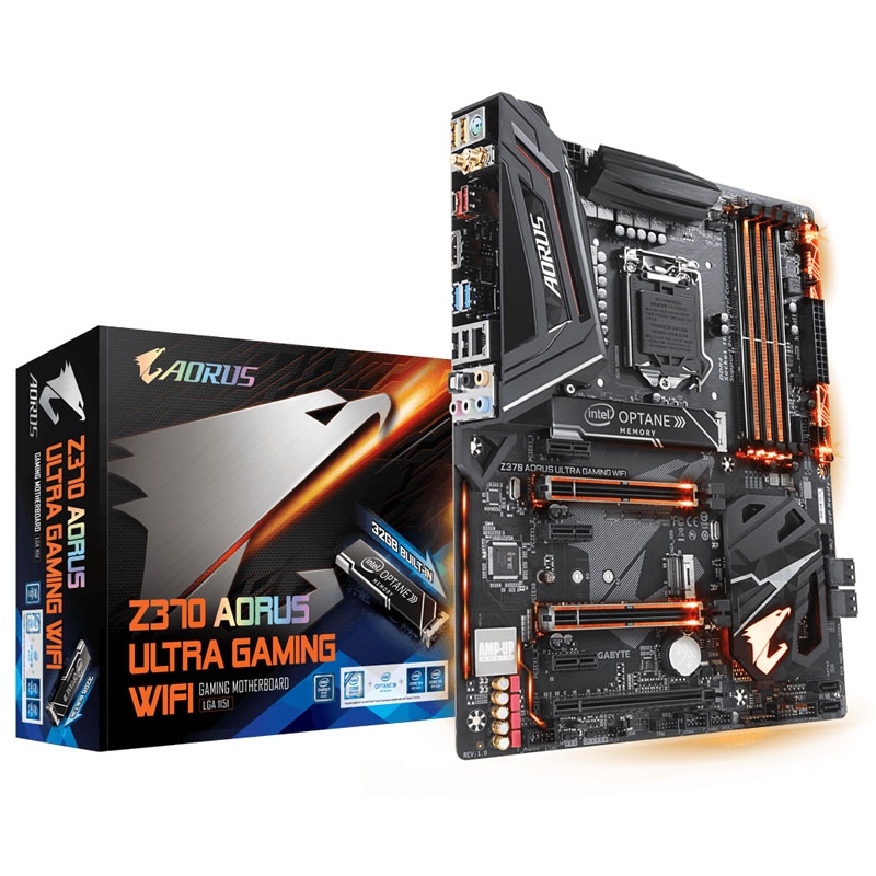 Gigabyte Z370 Aorus Ultra Gaming Wifi + 32GB Optane, Intel Z370 Motherboard - Socket 1151