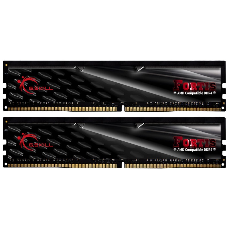 G.Skill Fortis Series black, DDR4-2400 for Ryzen, CL 15 - 16 GB Dual-Kit