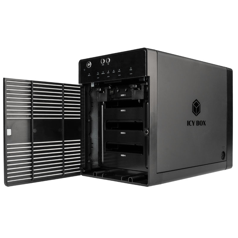 ICY BOX External 4-fold system for 3.5 SATA hard drives, IB-3740-C31 - black