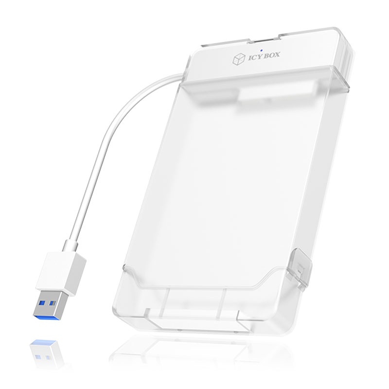 ICY BOX IB-AC703-U3 external 2.5 inch hard drive enclosure, USB 3.0 - white