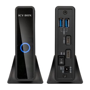 ICY BOX USB Type-C enclosure with USB hub for 3.5 and 2.5 HDD/SSD, IB-382H-C31 - black