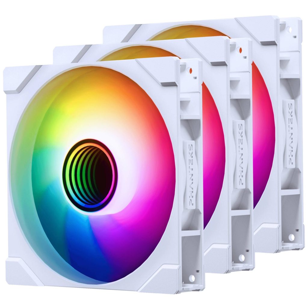 PHANTEKS M25 Gen2 PWM D-RGB Fan 3-Pack - Reverse Blade, 140mm, white