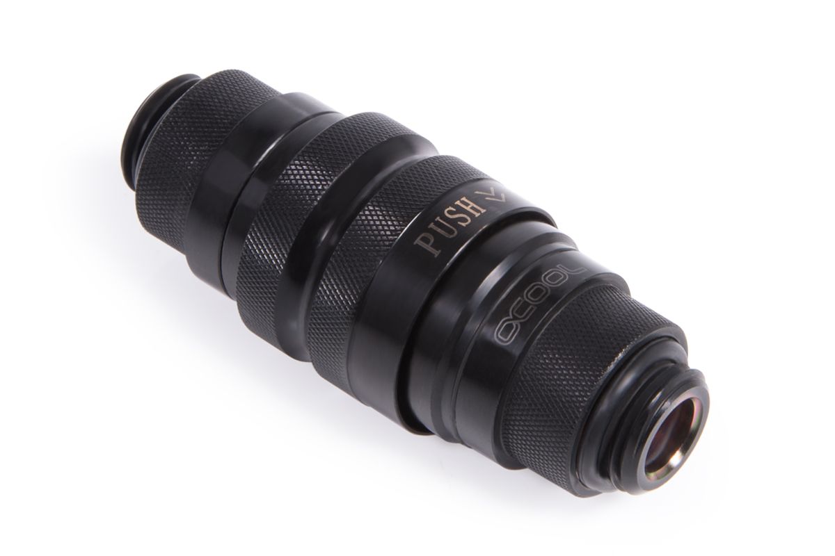 Alphacool ES Quick Release BLH1A PushIn Male AG-AG Black