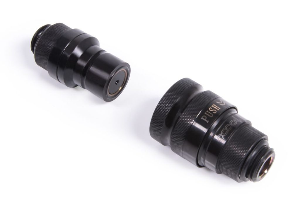 Alphacool ES Quick Release BLH1A PushIn Male AG-AG Black