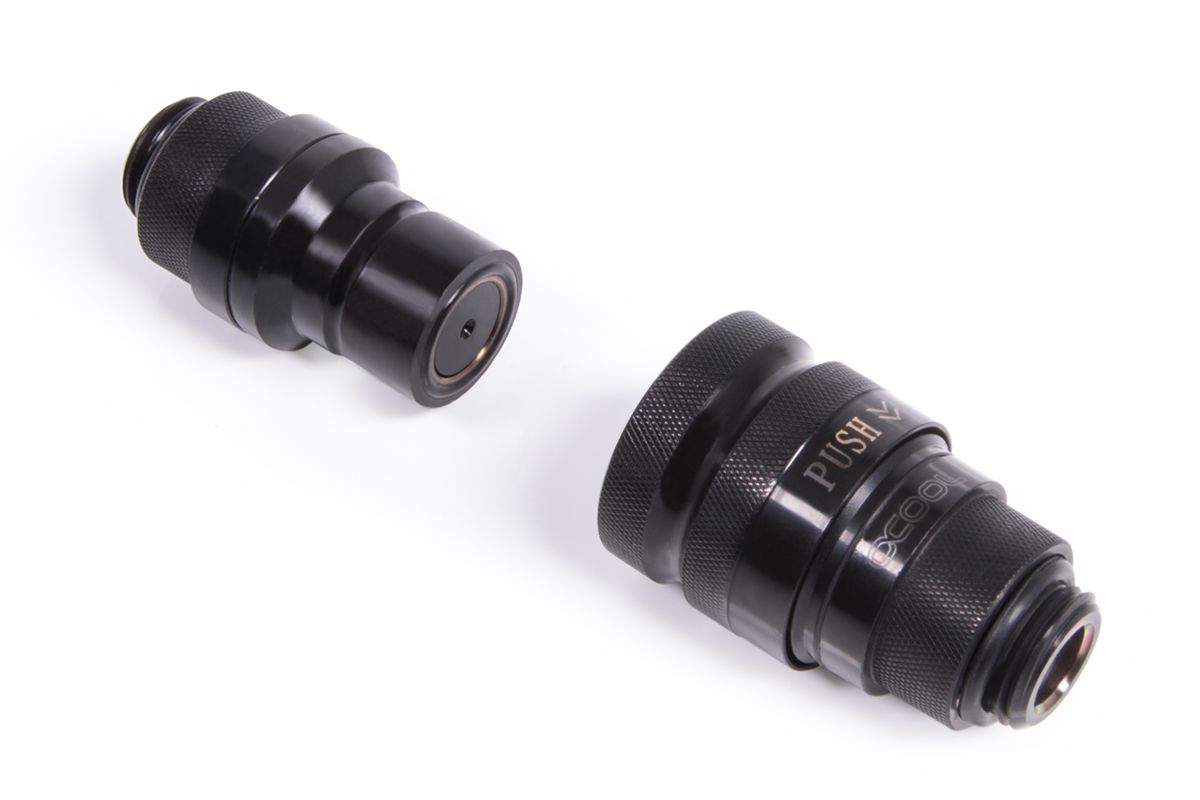 Alphacool ES Quick Release BLH1A PushIn Male AG-AG Black