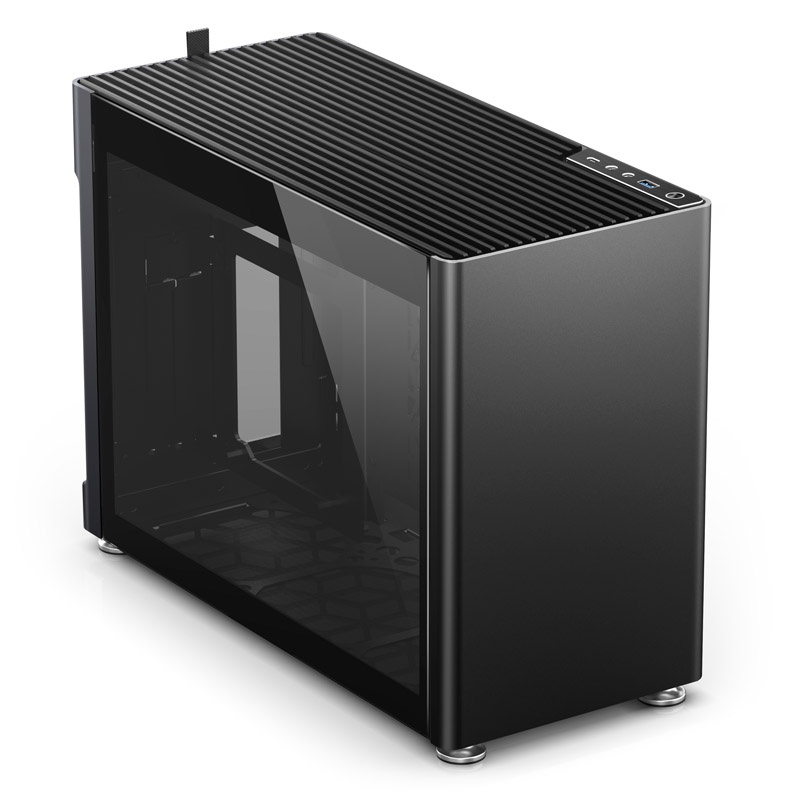 Jonsplus i100 Pro Mini-ITX Case, Tempered Glass - Black