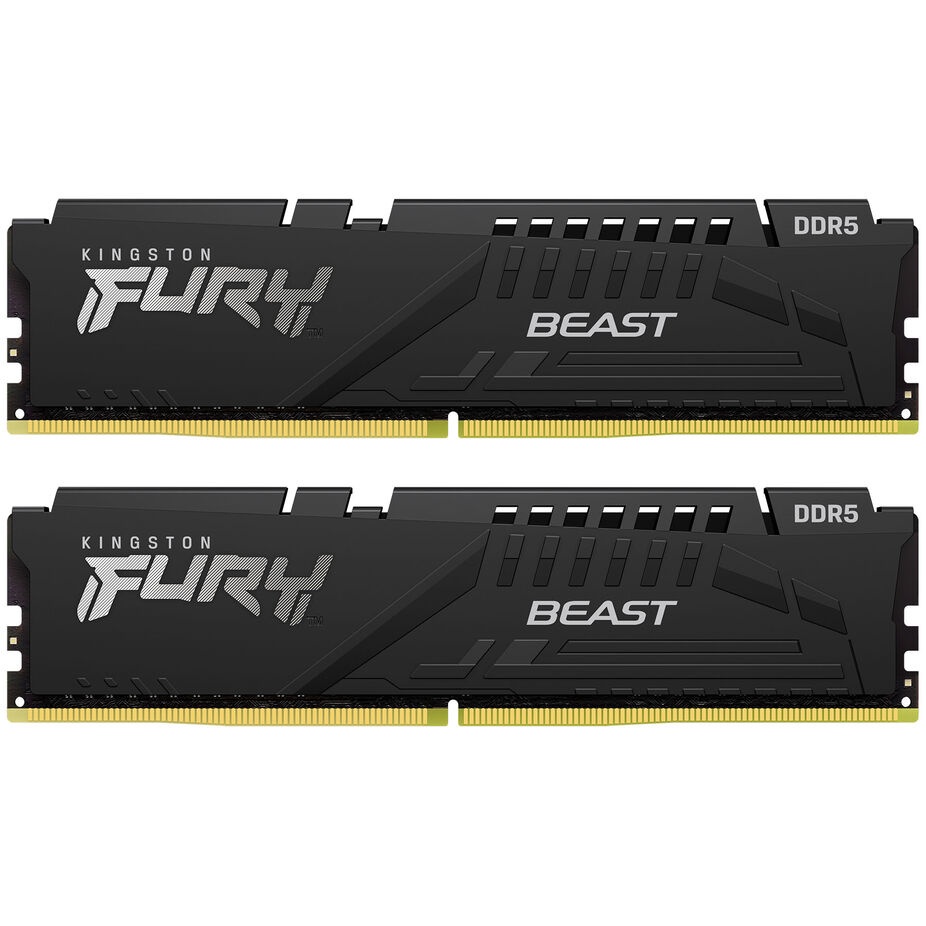 Kingston Fury Beast Black DDR5-6000 RAM, CL36, EXPO, XMP - 64 GB dual kit, black