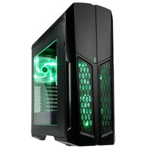 Kolink Vault Midi-Tower - black / green Window