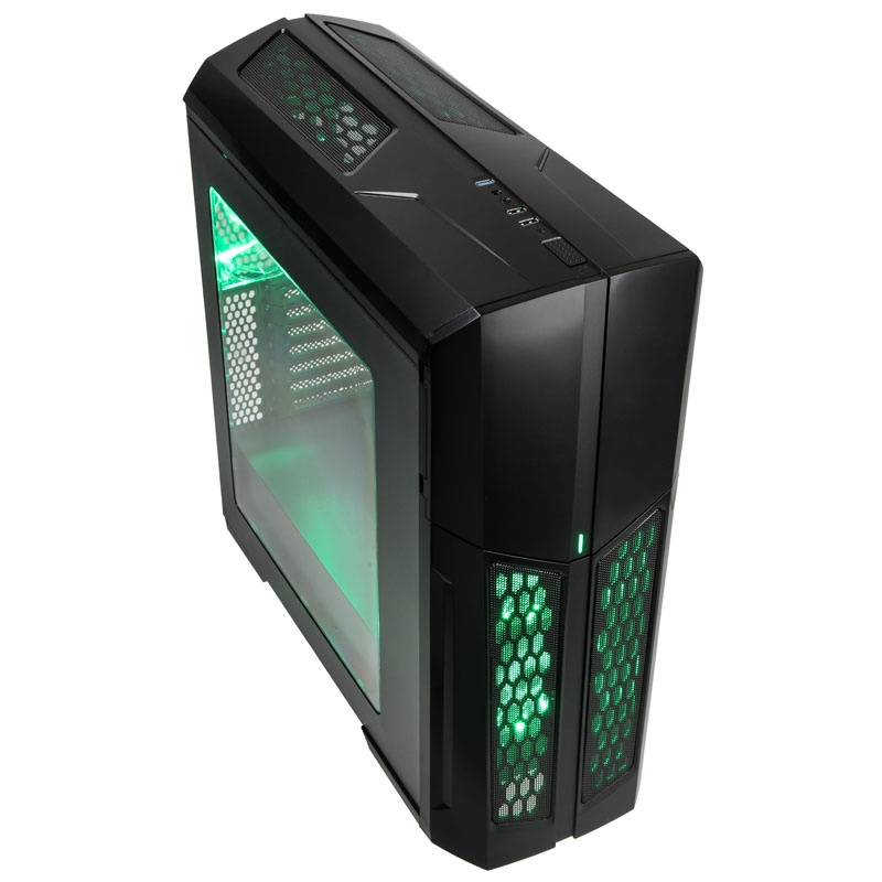 Kolink Vault Midi-Tower - black / green Window