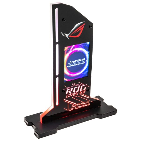 Lamptron vertical GPU holder with display – black