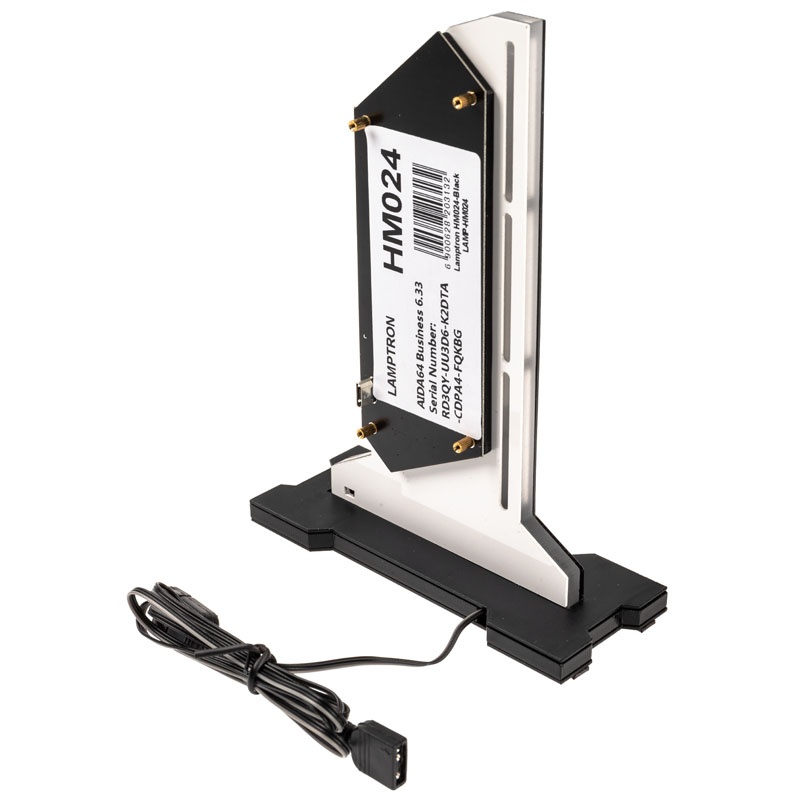 Lamptron vertical GPU holder with display - black