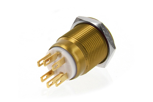 ModMyToys Anodized Illuminated Switch - 22mm Momentary - Gold/Amber ...